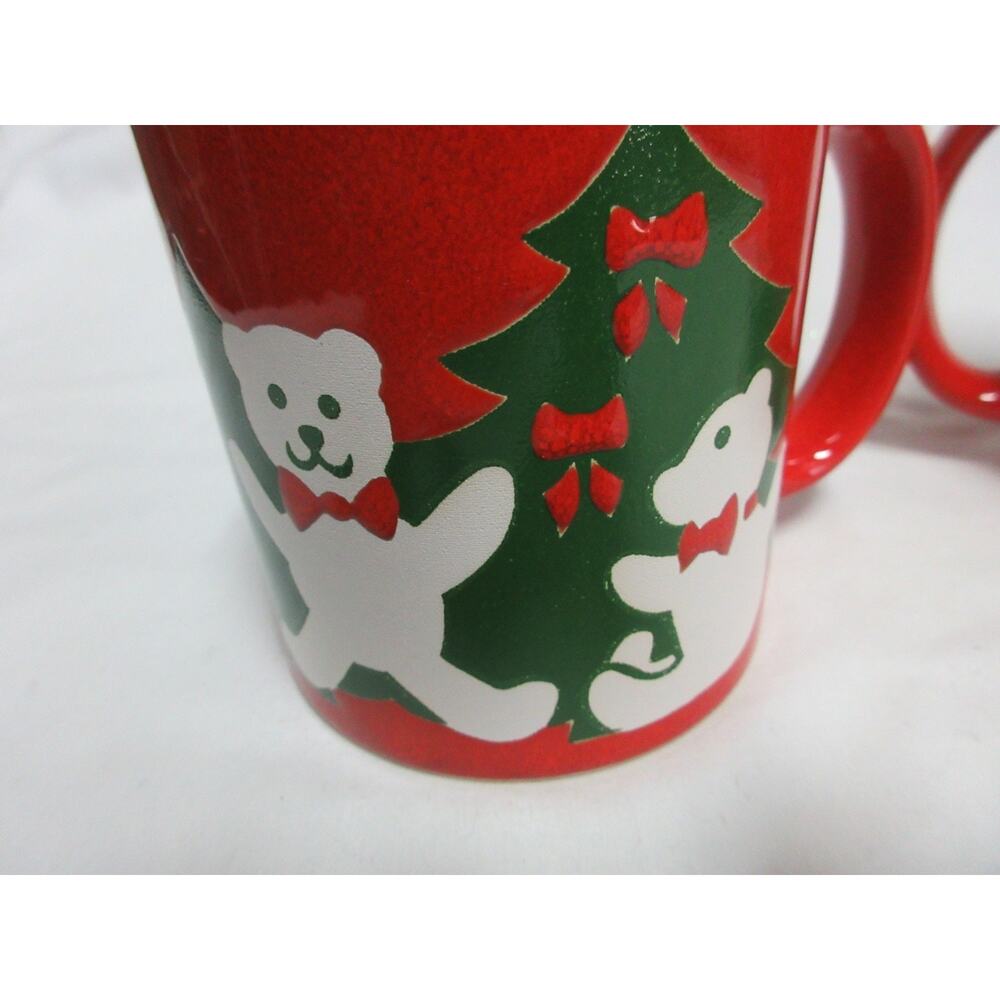 Waechtersbach Red Teddy Bears & Christmas Tree Scotty Dog Coffee Mug W. Germany - Picture 4 of 7